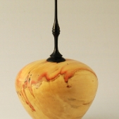 Box elder hollow form with dyed finial