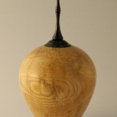 Pecan lidded end grain hollow form